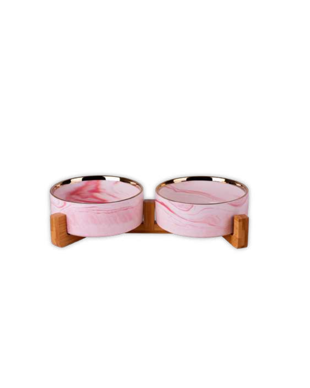 Quibropets Comedero Doble Marmol Rosa Quibropets Comedero Doble Marmol Rosa