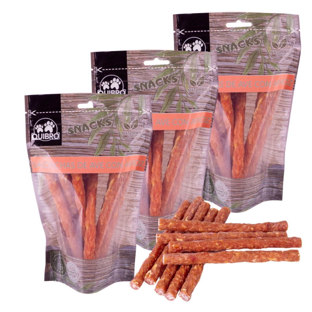 Quibropets Salchichas de Ave con Arroz (3x200g) Quibropets Salchichas de Ave con Arroz (3x200g)