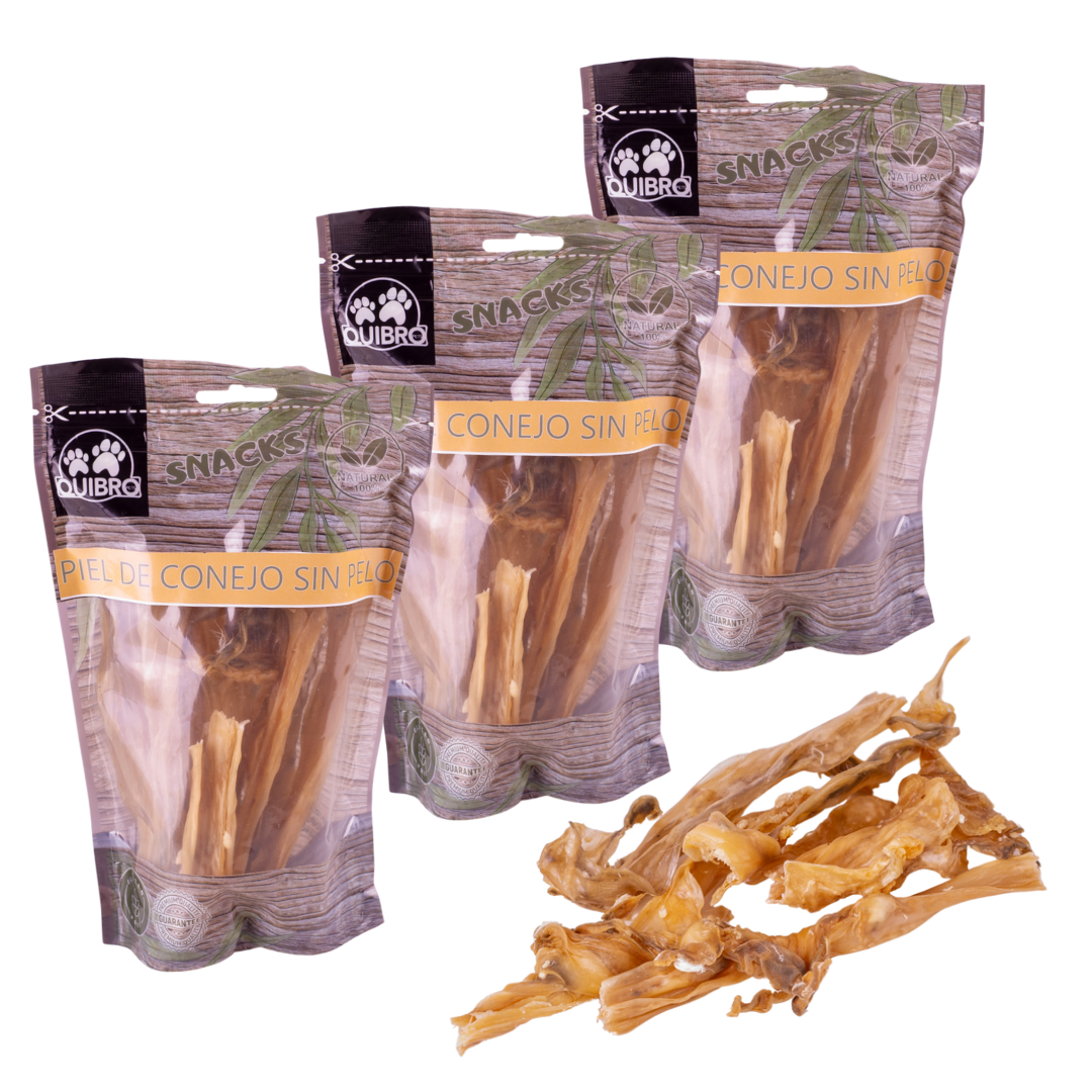 Quibropets Piel de Conejo sin pelo (3x100g) Quibropets Piel de Conejo sin pelo (3x100g)