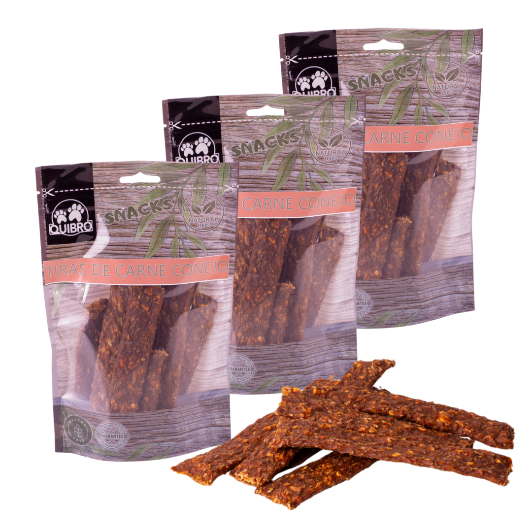 Quibropets Tiras de Carne de Conejo (3x150g) Quibropets Tiras de Carne de Conejo (3x150g)