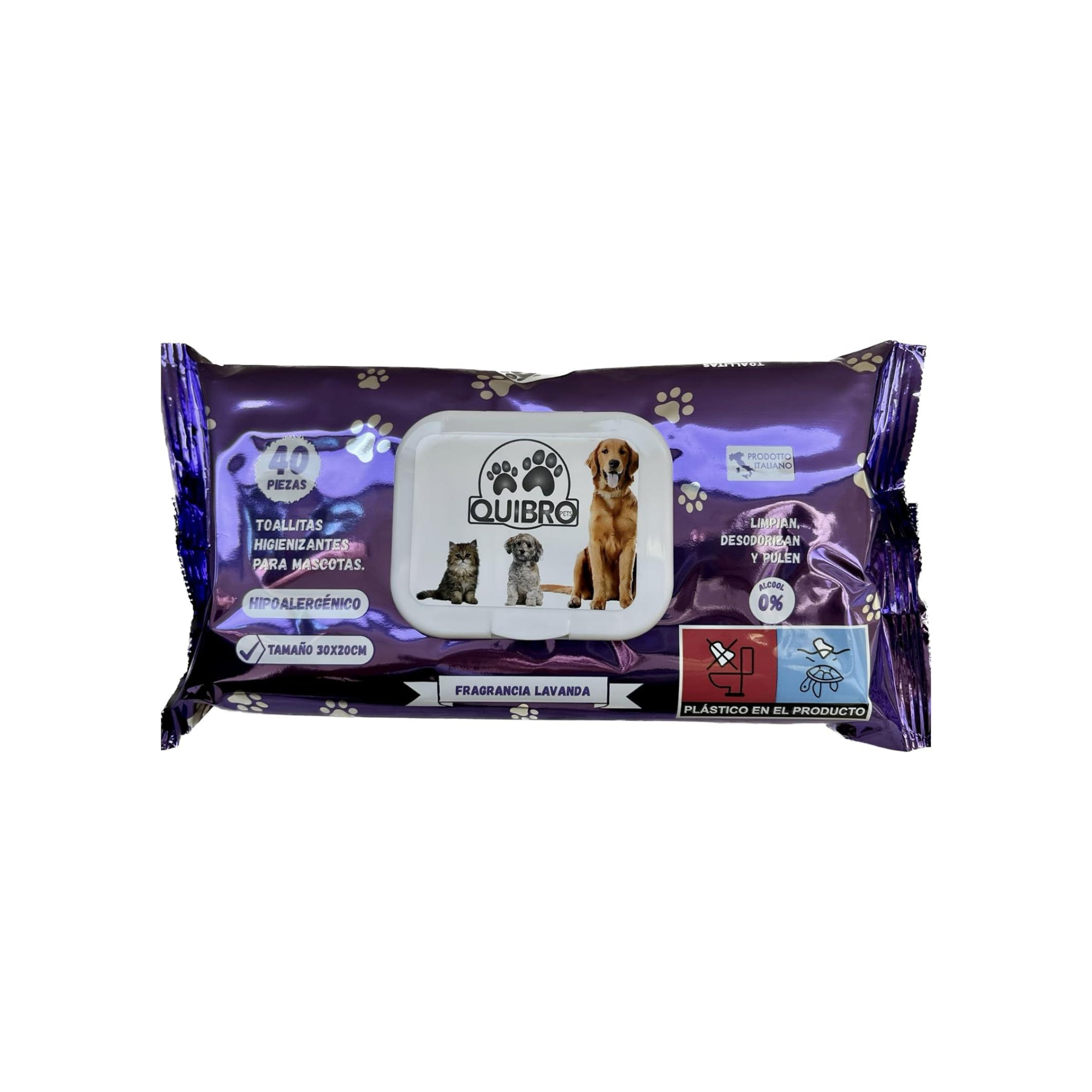 Quibropets Toallitas Húmedas con Fragancia Lavanda 40 Unidades Quibropets Toallitas Húmedas con Fragancia Lavanda 40 Unidades