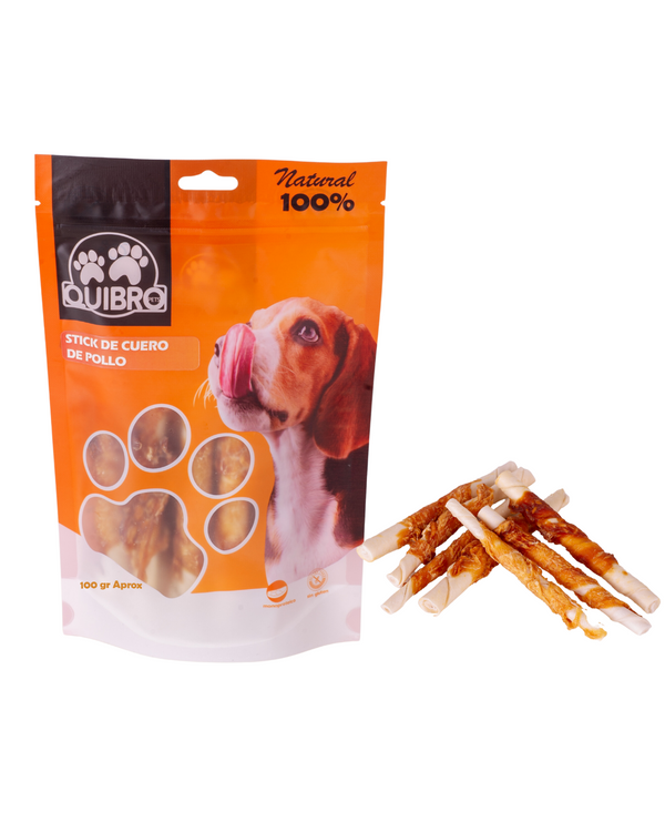 Quibropets Stick de Cuero Crudo de Pollo