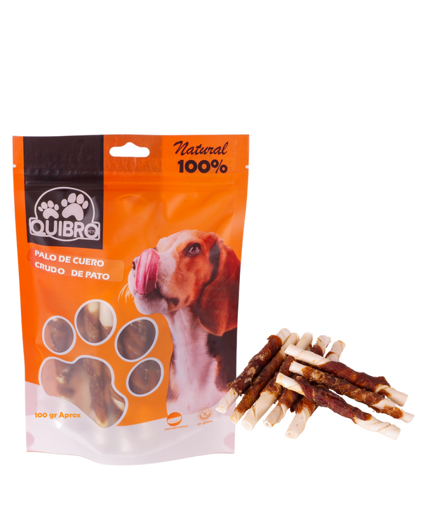 Quibropets Stick de Cuero Crudo de Pato