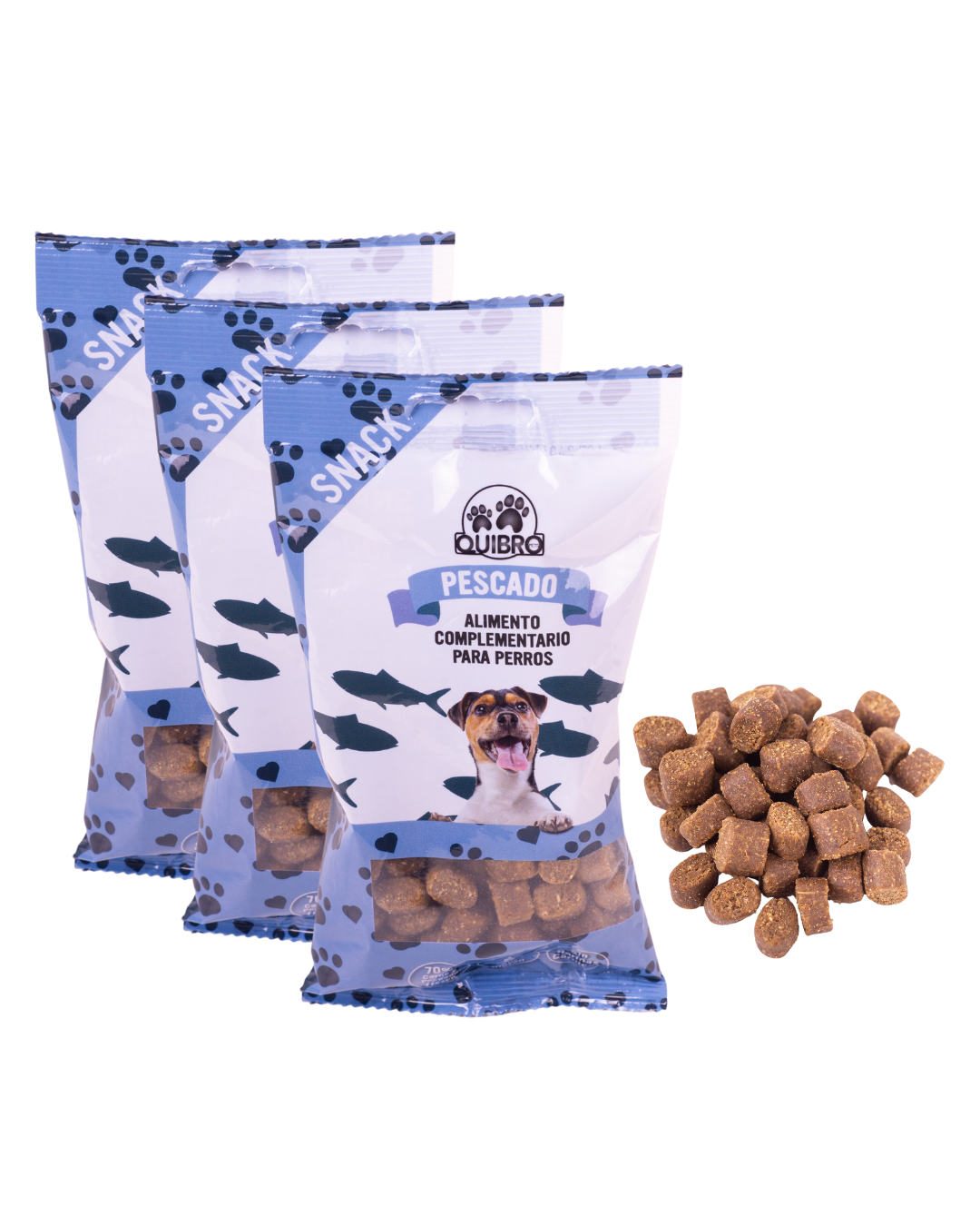 Quibropets Pack 3 Snacks Natural Pescado
