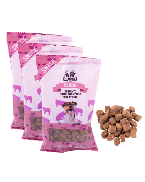 Quibropets Pack 3 Snacks Natural Cerdo
