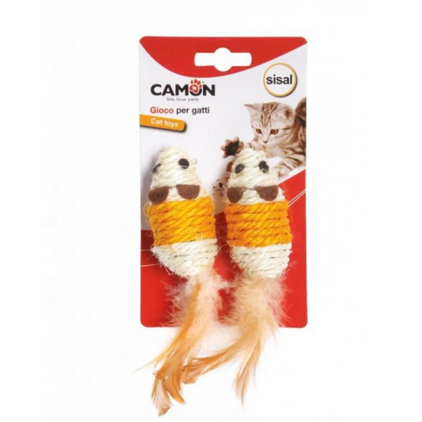 Camon Juguete Ratón de Sisal con Pluma