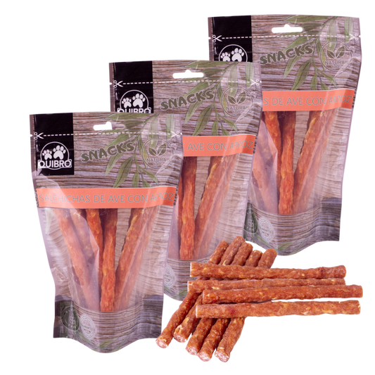 Quibropets Salchichas de Ave con Arroz (3x200g)