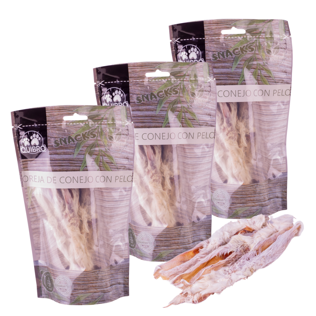Quibropets Oreja de Conejo con Pelo (3x100g)