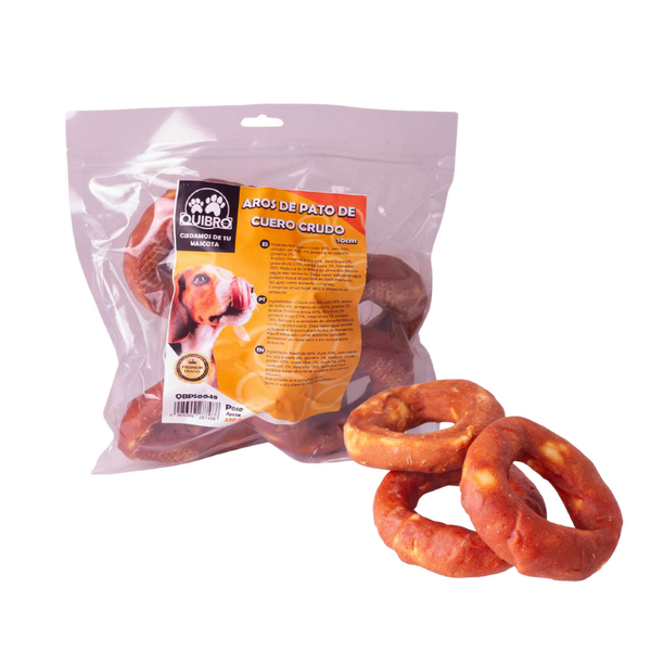 Quibropets Aros de Pato de Cuero Crudo